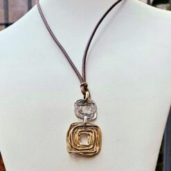 Ursumando Collana Ghirigori Quadrati in Argento925 e Bronzo CD337