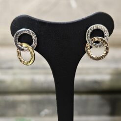 Ursumando Orecchini Cerchi Mini Argento Bronzo Martellati Artigianale OR776
