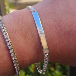 Bracciale Argento925 Targhetta  Lunghezza 20cm PERSONALIZZABILE