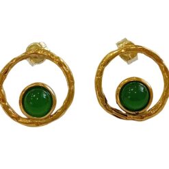 URSUMANDO ORECCHINI CERCHIO CON AGATA VERDE OR759B