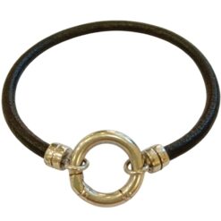 Bracciale Argento925 Moschettone Big e cuoio